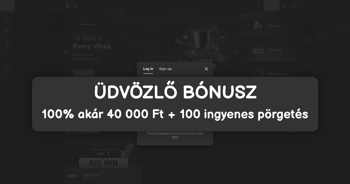 SOL Casino welcome bonus